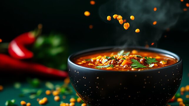 Colorful sindhi kadhi, a tangy vegetable curry made with gram flour and tamarind