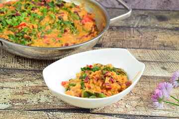 Homemade Curry Lentil Stew / Soup with Chard 