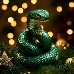 Fototapeta premium Christmas snake of Santa Claus