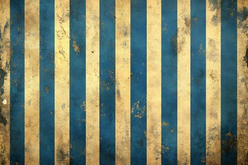 A textured background featuring alternating blue and gold stripes with a weathered appearance.