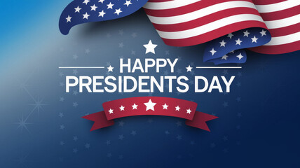 Banner Happy Presidents day in United States.Patriotic background for Presidents Day in America
