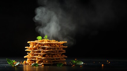 Crispy aloo paratha flatbread stuffed with spiced mashed potatoes, served with cool yogurt