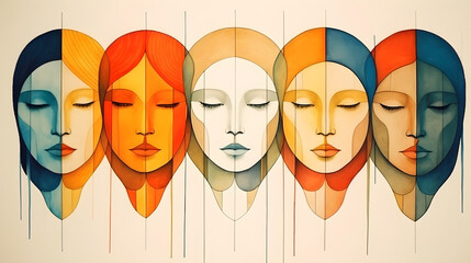 Minimalist artwork celebrating global diversity and simplicity