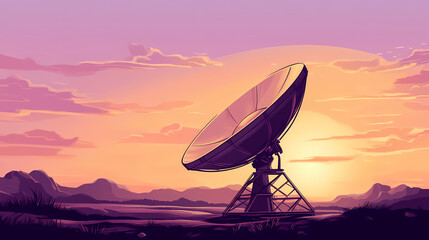 Vector illustration of a satellite dish