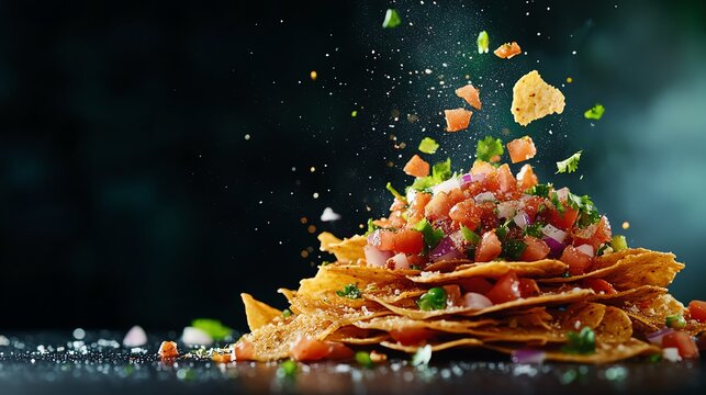 Crispy masala papad topped with a tangy mix of diced onions, tomatoes, and spices