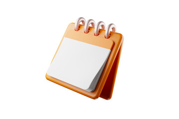 3D rendering A cute calendar that tells the day floats in the air. holiday concept at work