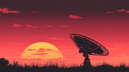 Vector illustration of a satellite dish