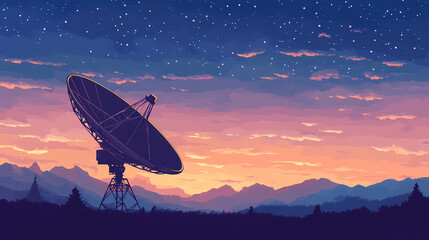 Vector illustration of a satellite dish