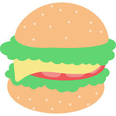 hamburger on a white background