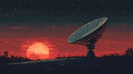 Vector illustration of a satellite dish
