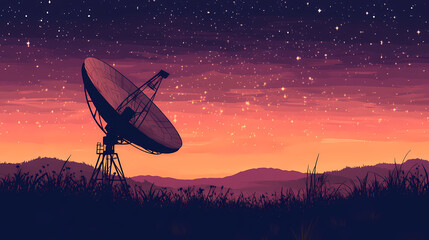 Vector illustration of a satellite dish