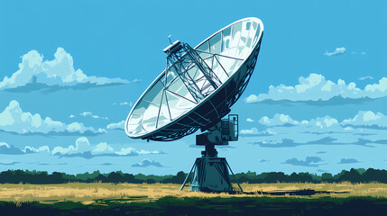 Vector illustration of a satellite dish