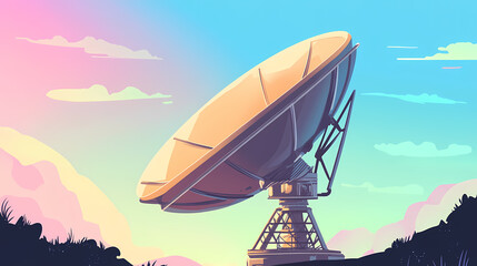Obraz premium Vector illustration of a satellite dish