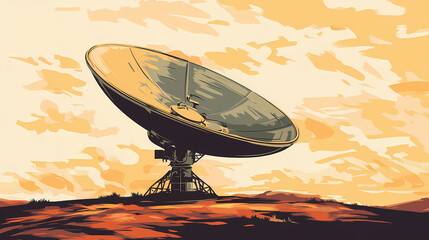 Obraz premium Vector illustration of a satellite dish