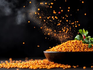 Fragrant dal tadka with yellow lentils tempered with cumin seeds, garlic, and red chilies