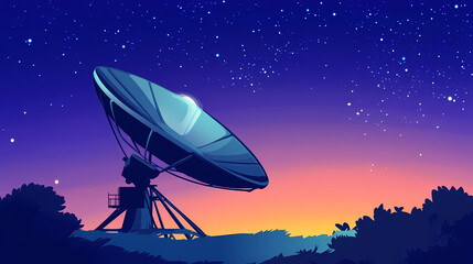 Vector illustration of a satellite dish