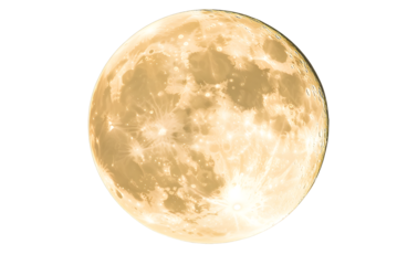 Full moon in PNG isolated on transparent background, moon isolated in PNG