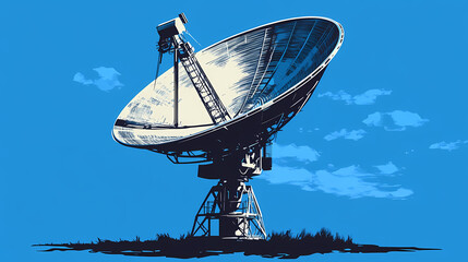 Vector illustration of a satellite dish