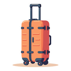 Fototapeta premium A handle travel bag. Concept of time to travel, template banner. Flat vector illustration design. Tourist suitcase. background-isolated. 