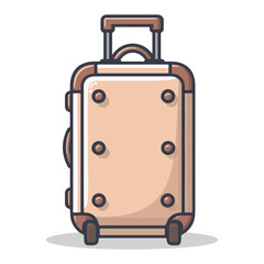 A handle travel bag. Concept of time to travel, template banner. Flat vector illustration design. Tourist suitcase. background-isolated.
