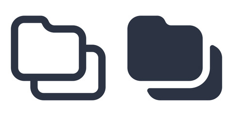 Multiple Folders simple icons set designed in filled, outline, line and stroke style