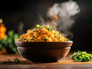 Spicy egg bhurji with scrambled eggs and vegetables, flavored with aromatic spices