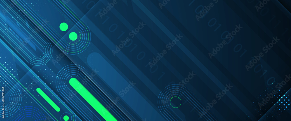 Poster abstract modern science and technology futuristic dark blue background. handmade vector.