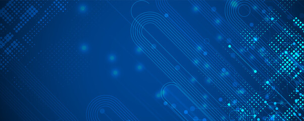 Abstract modern science and technology futuristic dark blue background. Handmade vector.