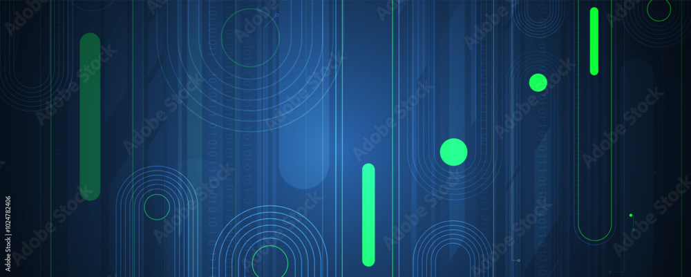 Aufkleber Abstract modern science and technology futuristic dark blue background. Handmade vector.