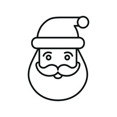 santa claus line icon illustration
