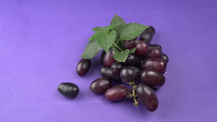 Natural organic different types of fresh ripe juicy grapes and space for text on table. top view, Agriculture concepts.