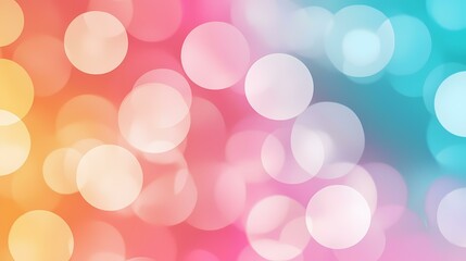 Fototapeta premium The image contains a blurred background of pastel colors. The background has a light pink center, a dark pink border, a light orange border, and a blue border. The background is made up of many diff