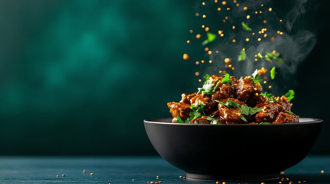 Tender coorg pandi curry, a spicy pork dish from Karnataka with a dark, robust gravy