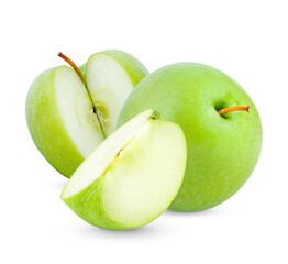 Fresh green apple isolated on white background