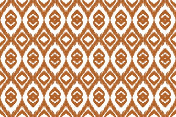 Ikat pattern fabric design seamless geometric pattern vector 