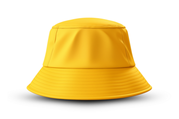 yellow bucket hat isolated on white background, png