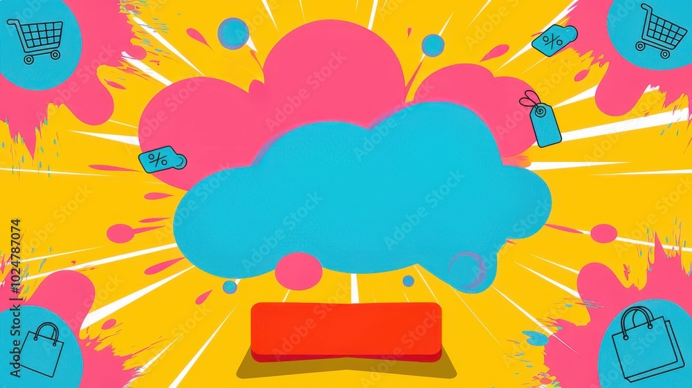 Poster colorful comic-style background with bright splashes and empty space for text or design elements.