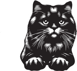 Scottish Fold Cat Cute Vector 