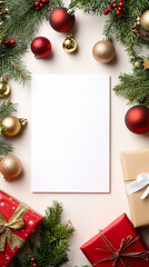 Merry christmas and new year holidays background. Blurred bokeh background with light bulbs and Christmas tree branches. Banner.	