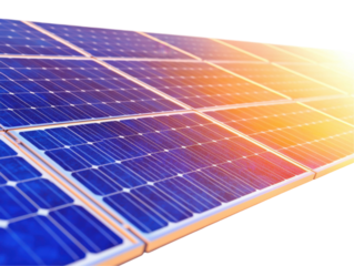 Solar energy innovation: isolated solar panels with sunlight reflection for renewable power solutions