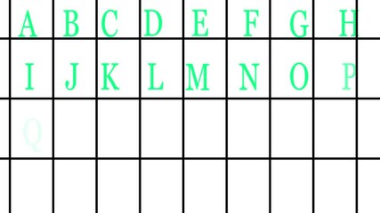 Animated abstraction moving letters green color creating visual language on white background. with black color raw and colume, Contemporary composition abstract text changing in stylish design - Powered by Adobe