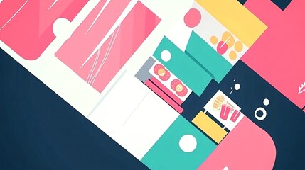 Fototapeta premium Abstract geometric background with vibrant colors and shapes.