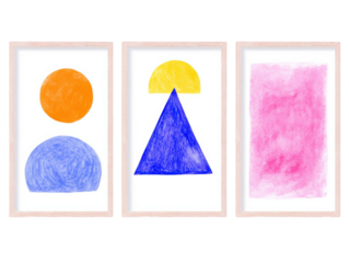 Abstract geometric art: minimalist wall paintings for modern home decor and interior design