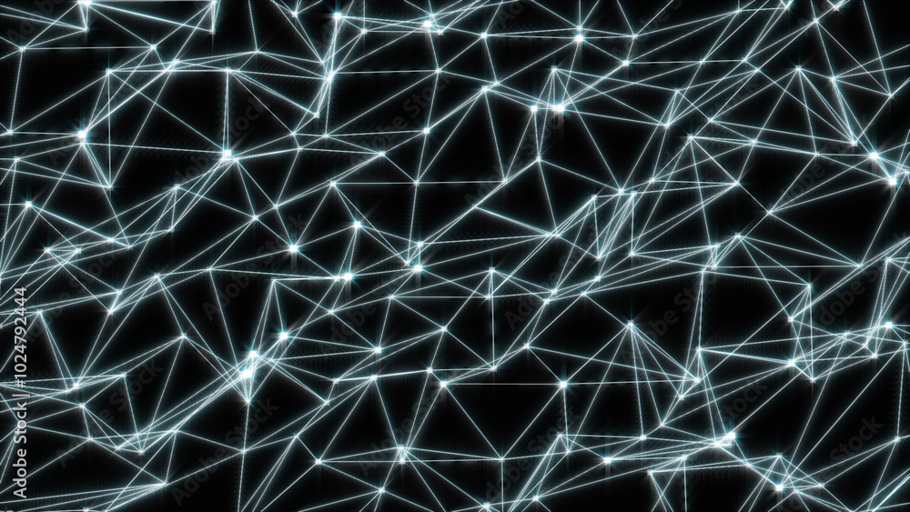 Aufkleber digital plexus of glowing lines and dots. abstract background. 3d rendering. network or connection. 