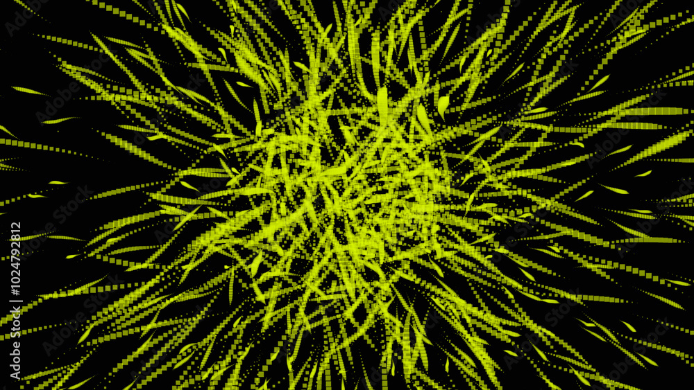 Poster abstract cosmic explosion. the movement of neon glowing beams. hyper jump. bright blast. 3d renderin