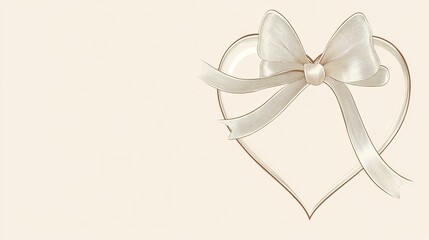 Elegant Ivory Heart with Satin Bow