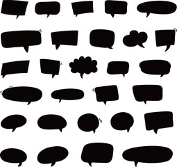 Hand drawn doodle speech bubble collection
