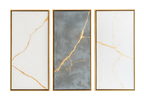 Abstract wall art with gray and gold accents for modern interiors