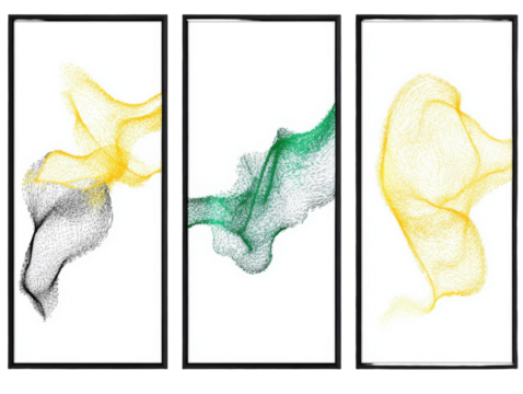 Abstract expressionism in spring colors - oil paintings for modern interiors