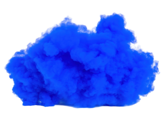 Vibrant blue smoke explosion for creative design and media projects
